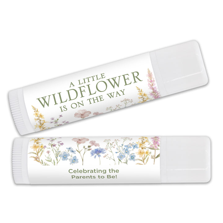 A Little Wildflower is on the Way, Baby Shower Lip Balm