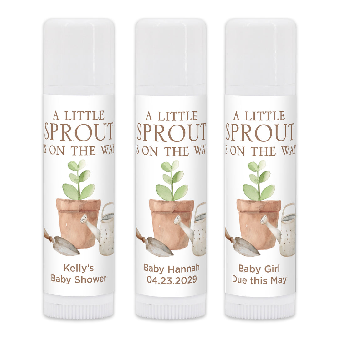A Little Sprout is on the Way, Baby Shower Lip Balm