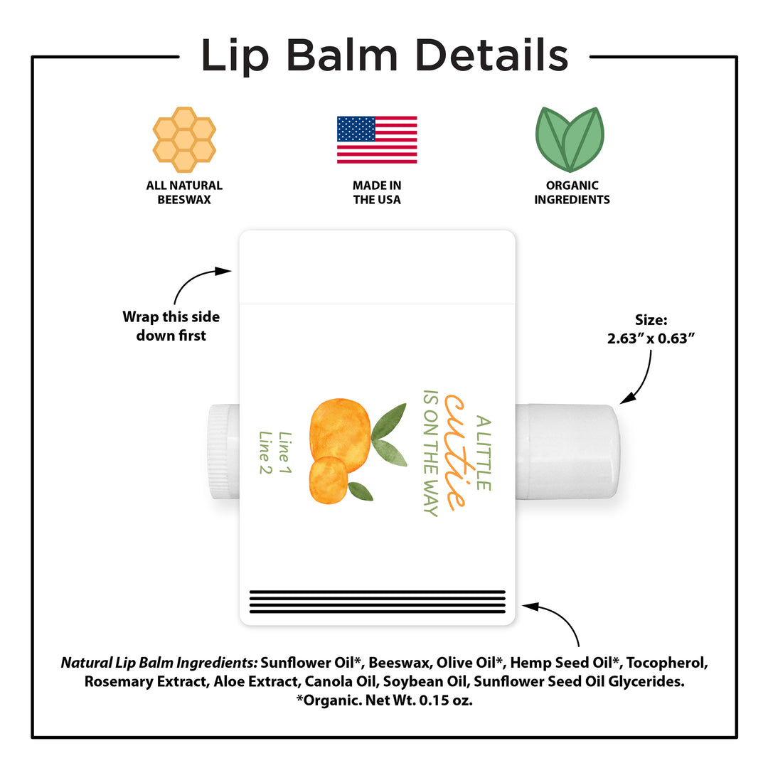 A Little Cutie is on the Way, Baby Shower Lip Balm