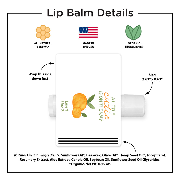 A Little Cutie is on the Way, Baby Shower Lip Balm