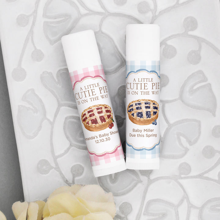 A Little Cutie Pie is on the Way, Baby Shower Lip Balm