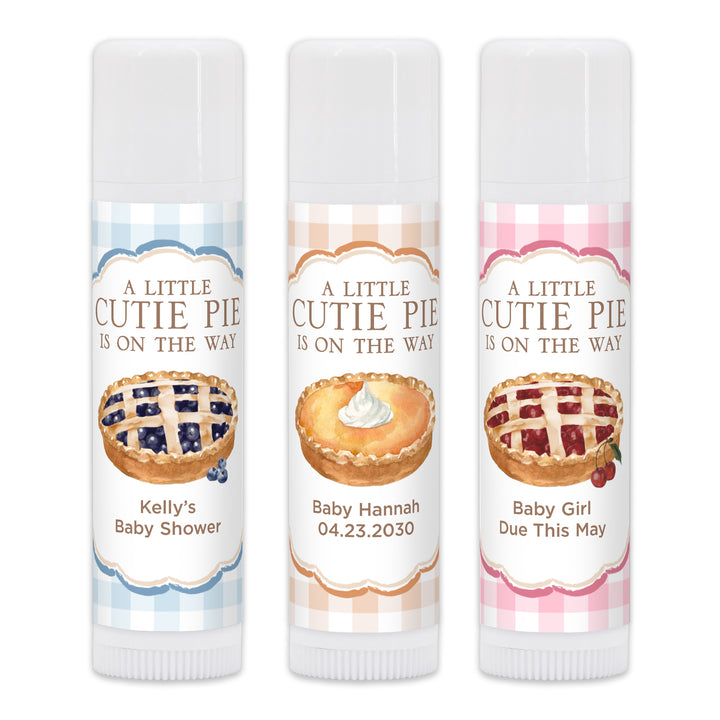 A Little Cutie Pie is on the Way, Baby Shower Lip Balm