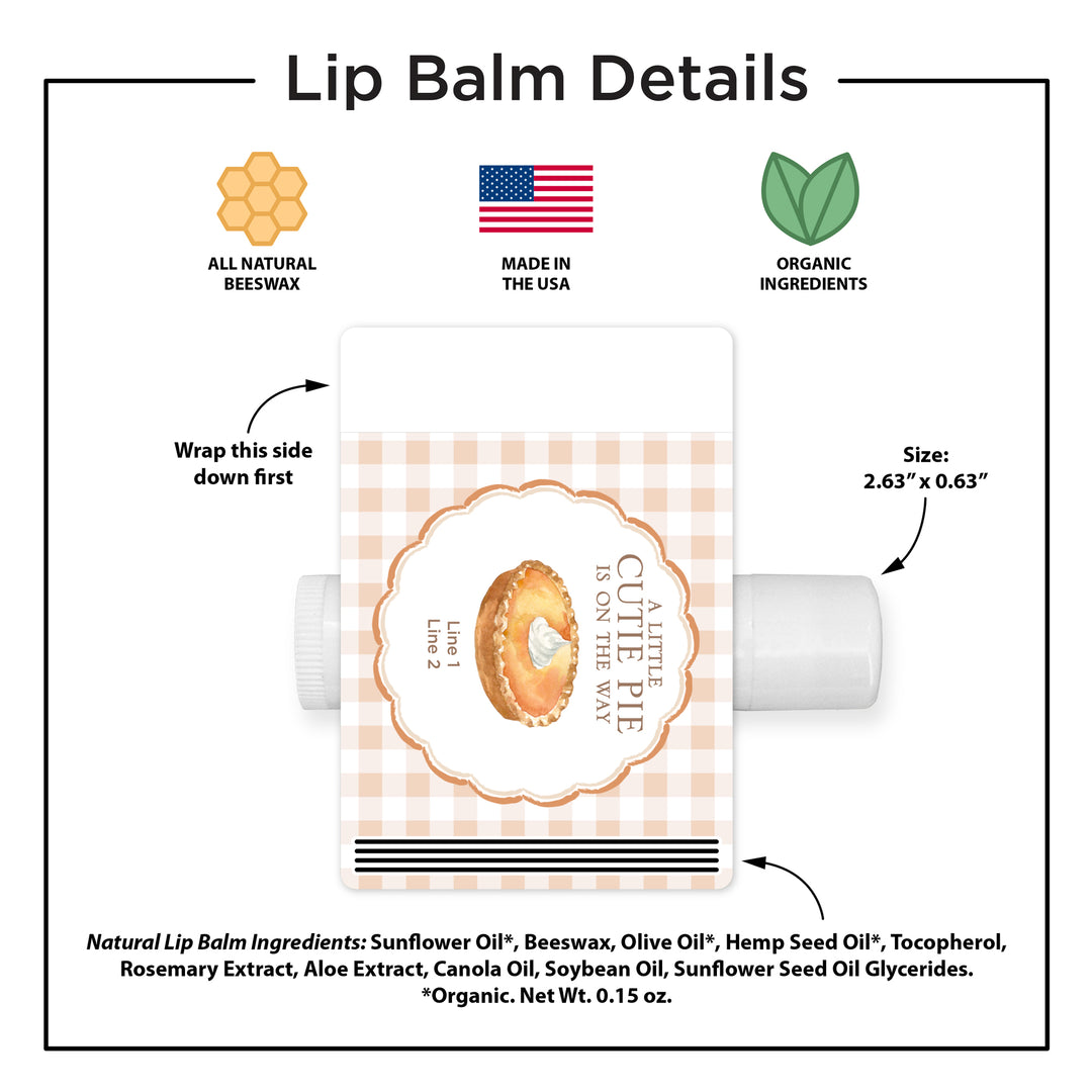 A Little Cutie Pie is on the Way, Baby Shower Lip Balm