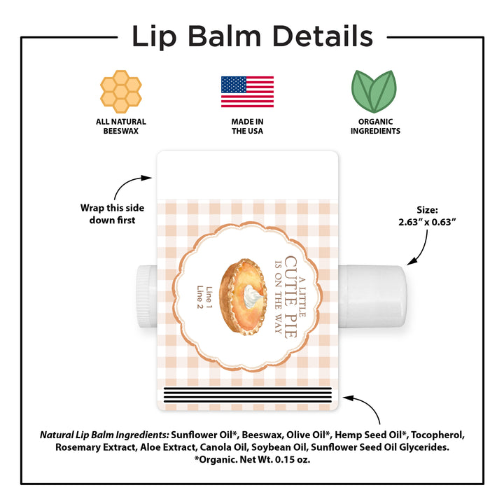 A Little Cutie Pie is on the Way, Baby Shower Lip Balm