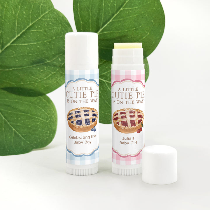A Little Cutie Pie is on the Way, Baby Shower Lip Balm