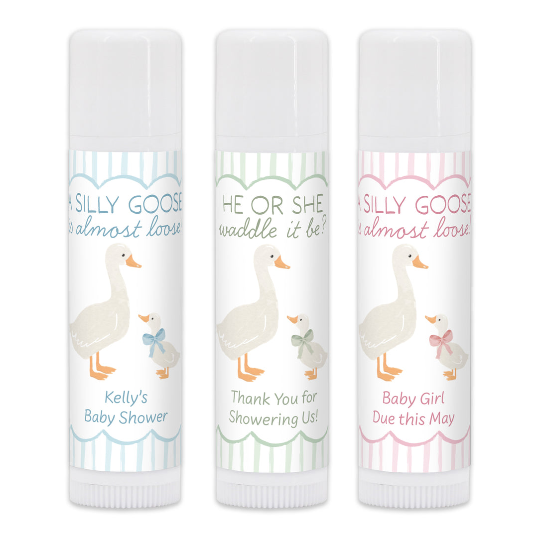 A Silly Goose is Almost Loose, Baby Shower Lip Balm