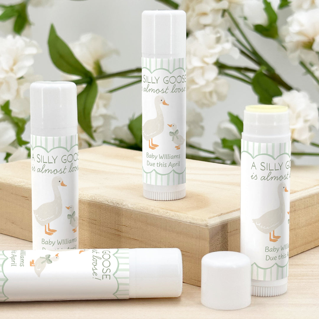 A Silly Goose is Almost Loose, Baby Shower Lip Balm