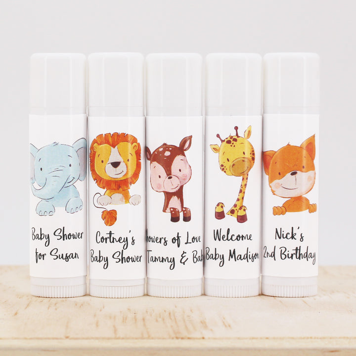 Baby Shower Favor Lip Balm, Birthday Party Lip Balm, Baby Animal Theme Lip Balm, Giraffe Themed Shower, It’s a Boy, It’s A Girl