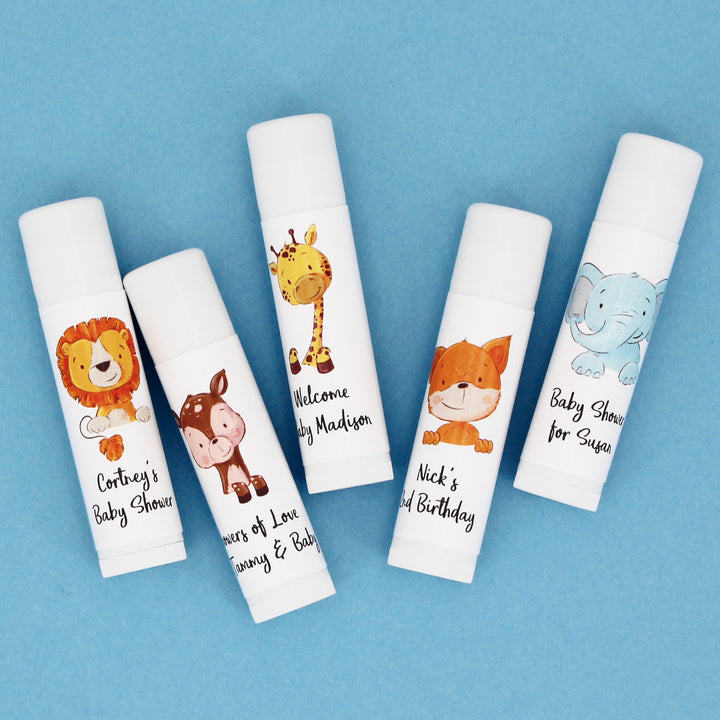 Baby Shower Favor Lip Balm, Birthday Party Lip Balm, Baby Animal Theme Lip Balm, Giraffe Themed Shower, It’s a Boy, It’s A Girl