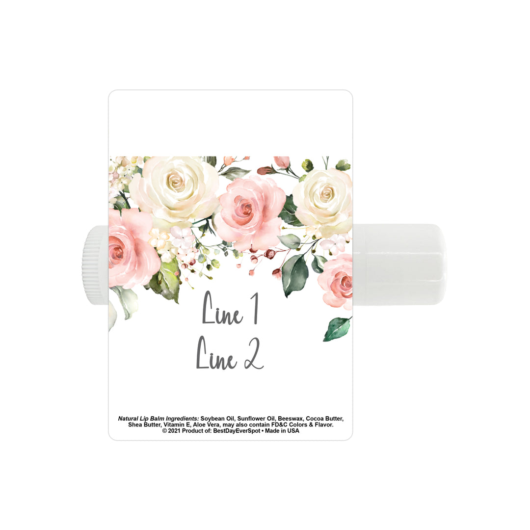 Personalized Lip Balm, Wedding Favors, Pink and White
