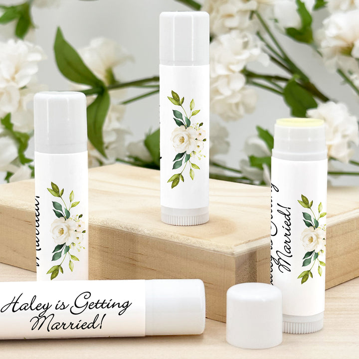 Personalized Lip Balm Favors, Wedding Favors, Bridal Shower Favor, Geometric Eucalyptus Favors