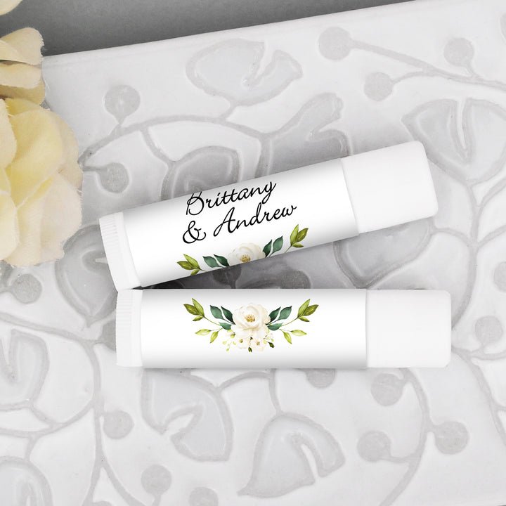 Personalized Lip Balm Favors, Wedding Favors, Bridal Shower Favor, Geometric Eucalyptus Favors