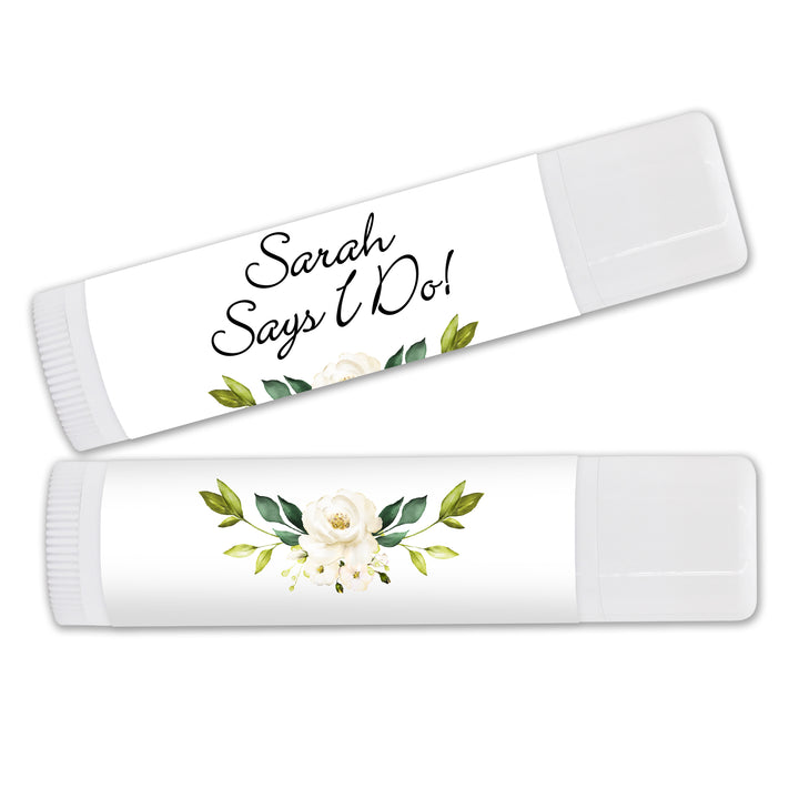 Personalized Lip Balm Favors, Wedding Favors, Bridal Shower Favor, Geometric Eucalyptus Favors