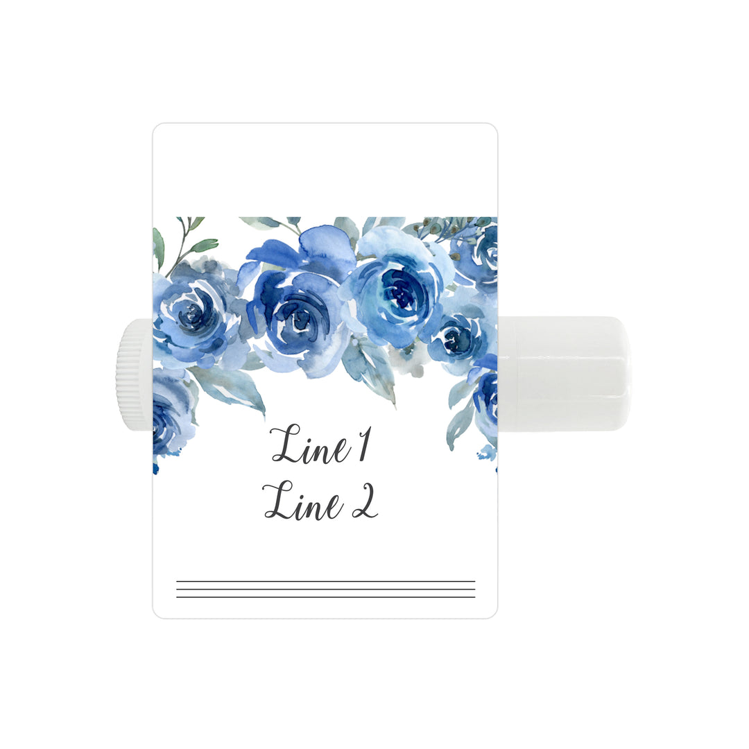 Personalized Lip Balm, Wedding Favors, Blue Roses