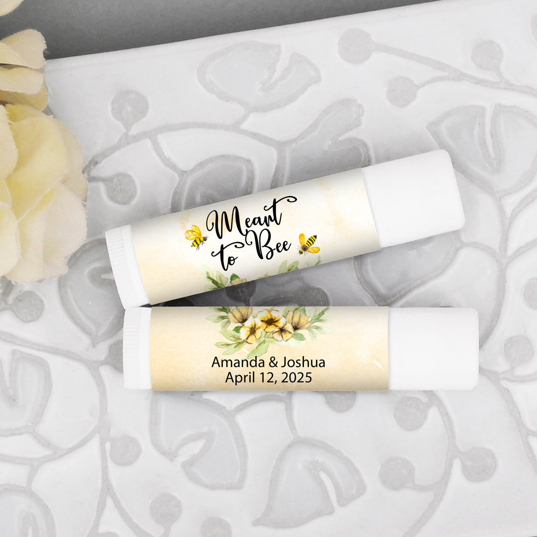 Bee Themed Wedding Favors, Custom Lip Balm, Wedding Favors, Bridal Shower Favor, Meant to Bee Favors