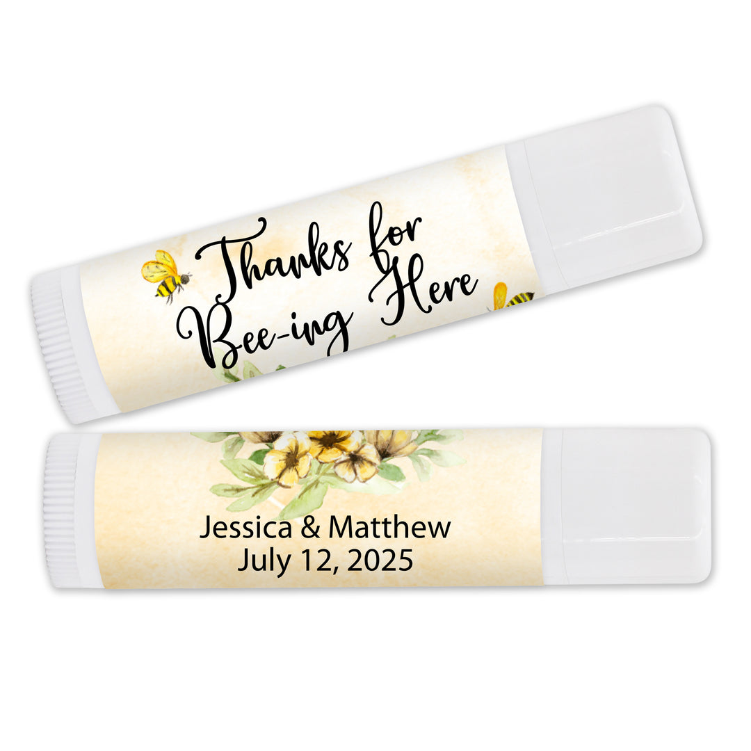 Bee Themed Wedding Favors, Custom Lip Balm, Wedding Favors, Bridal Shower Favor, Meant to Bee Favors