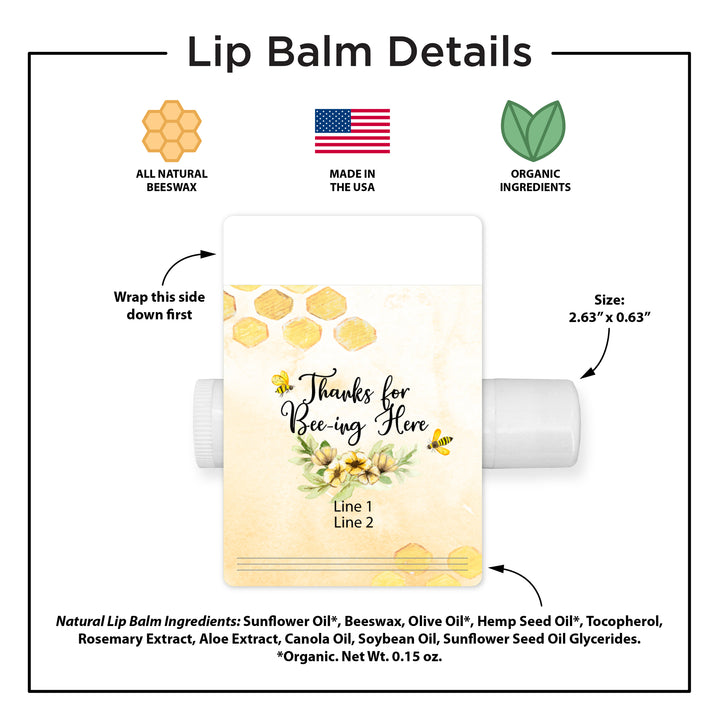 Bee Themed Wedding Favors, Custom Lip Balm, Wedding Favors, Bridal Shower Favor, Meant to Bee Favors