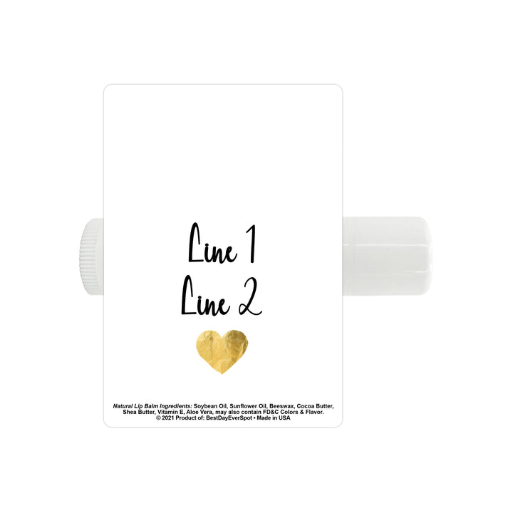 Personalized Lip Balm, Wedding Favors, Gold Heart