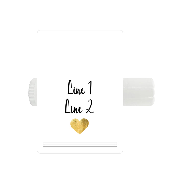 Personalized Lip Balm, Wedding Favors, Gold Heart