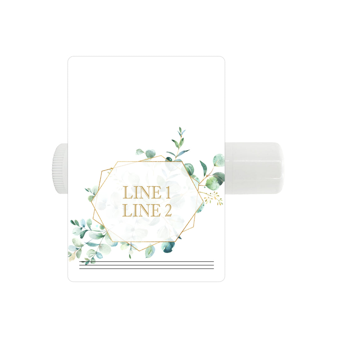 Personalized Lip Balm Favors, Wedding Favors, Bridal Shower Favor, Geometric Eucalyptus Favors