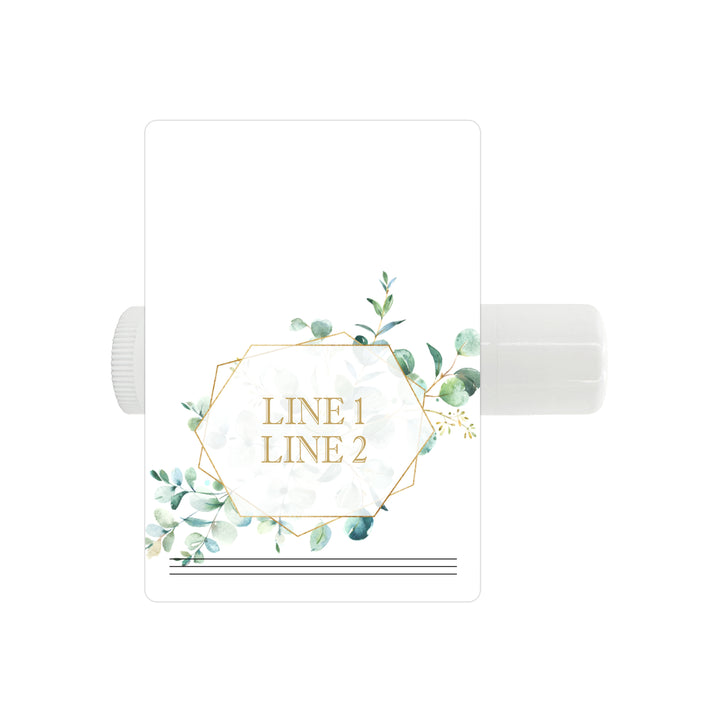 Personalized Lip Balm Favors, Wedding Favors, Bridal Shower Favor, Geometric Eucalyptus Favors