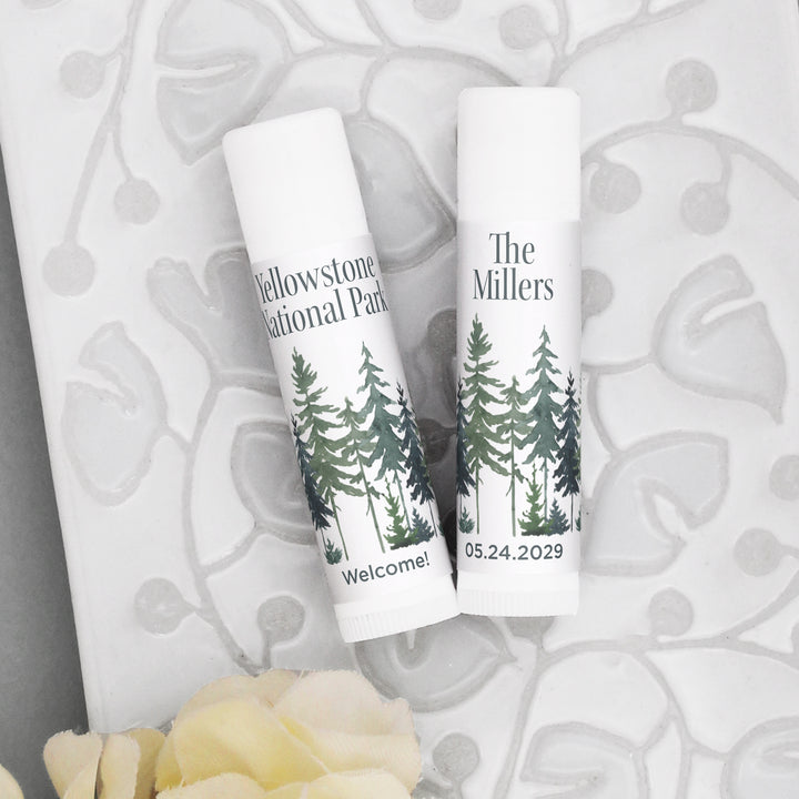 Watercolor Pine Trees Lip Balm