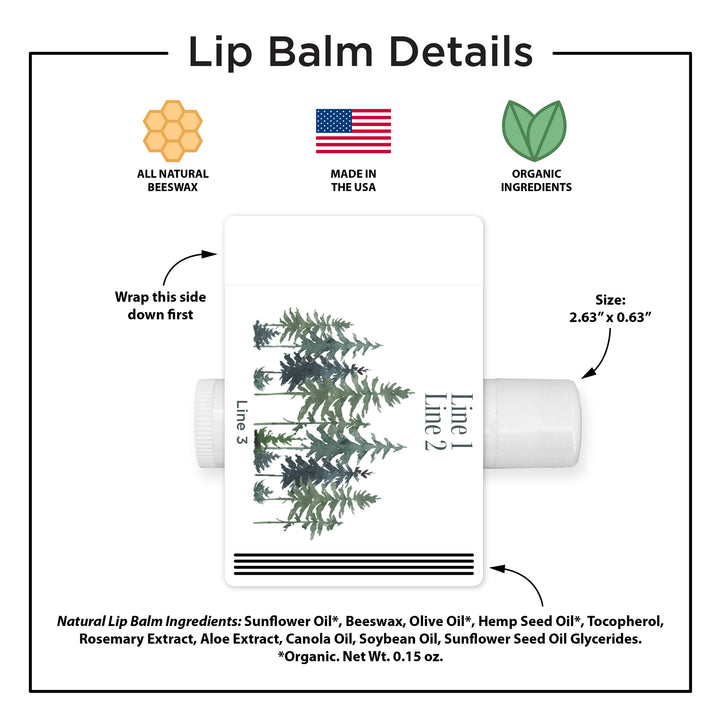 Watercolor Pine Trees Lip Balm