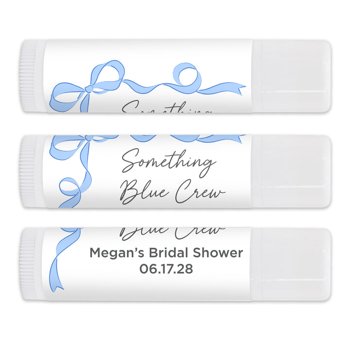 Personalized Lip Balm Wedding Favors, Hand Drawn Ribbon, Something Blue