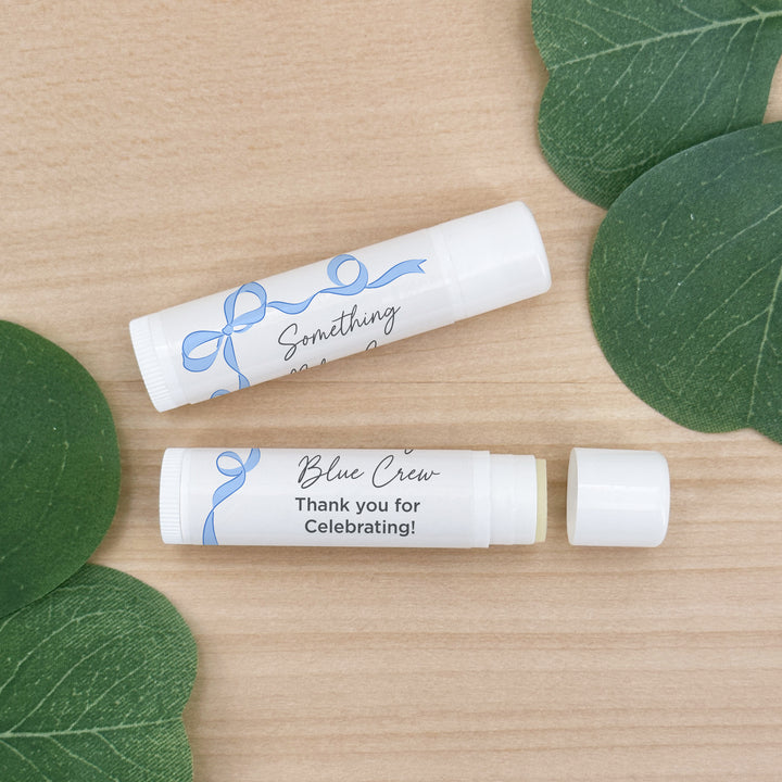 Personalized Lip Balm Wedding Favors, Hand Drawn Ribbon, Something Blue