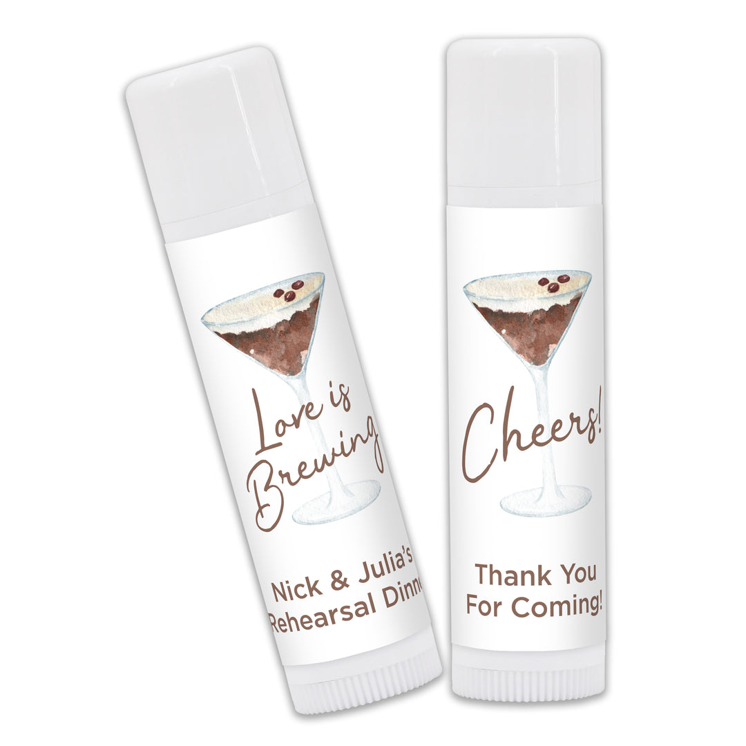 Espresso Martini Party Favors, Personalized Lip Balm, Bachelorette Lip Balm Favors