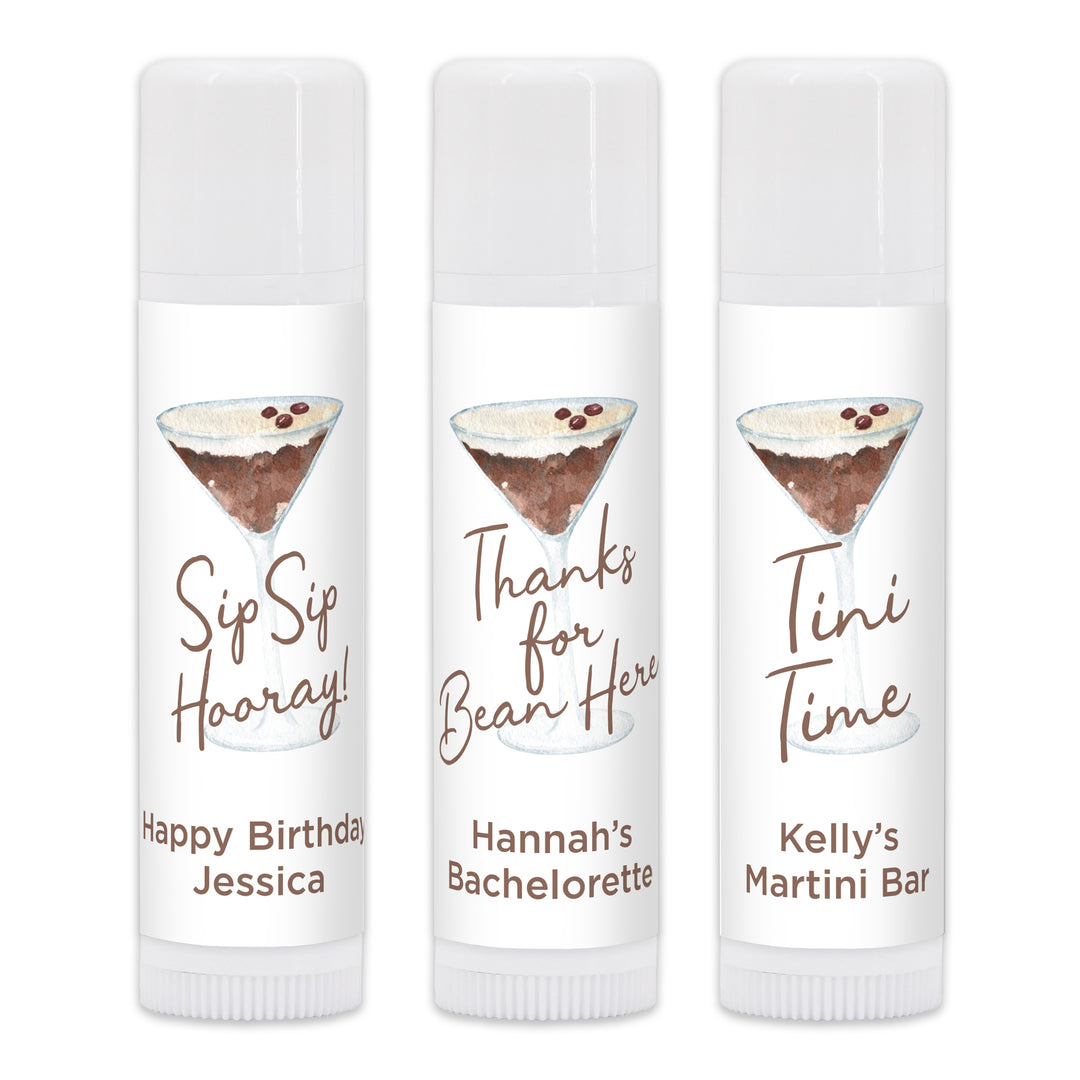 Espresso Martini Party Favors, Personalized Lip Balm, Bachelorette Lip Balm Favors