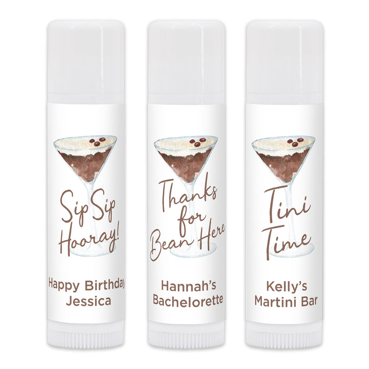 Espresso Martini Party Favors, Personalized Lip Balm, Bachelorette Lip Balm Favors