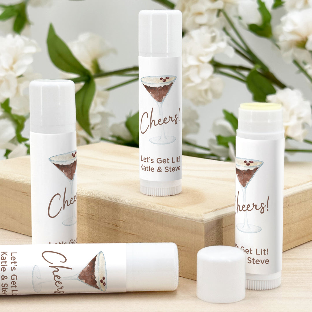 Espresso Martini Party Favors, Personalized Lip Balm, Bachelorette Lip Balm Favors