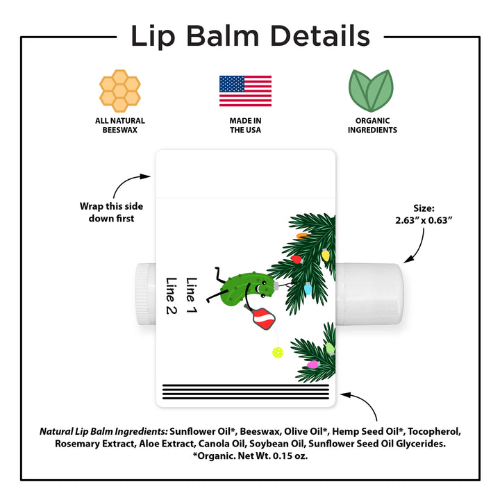 Pickleball Gift, Pickleball Christmas Party Favor, Pickleball Stocking Stuffer, Personalized Lip Balm Gift, Lip Balm Party Favor