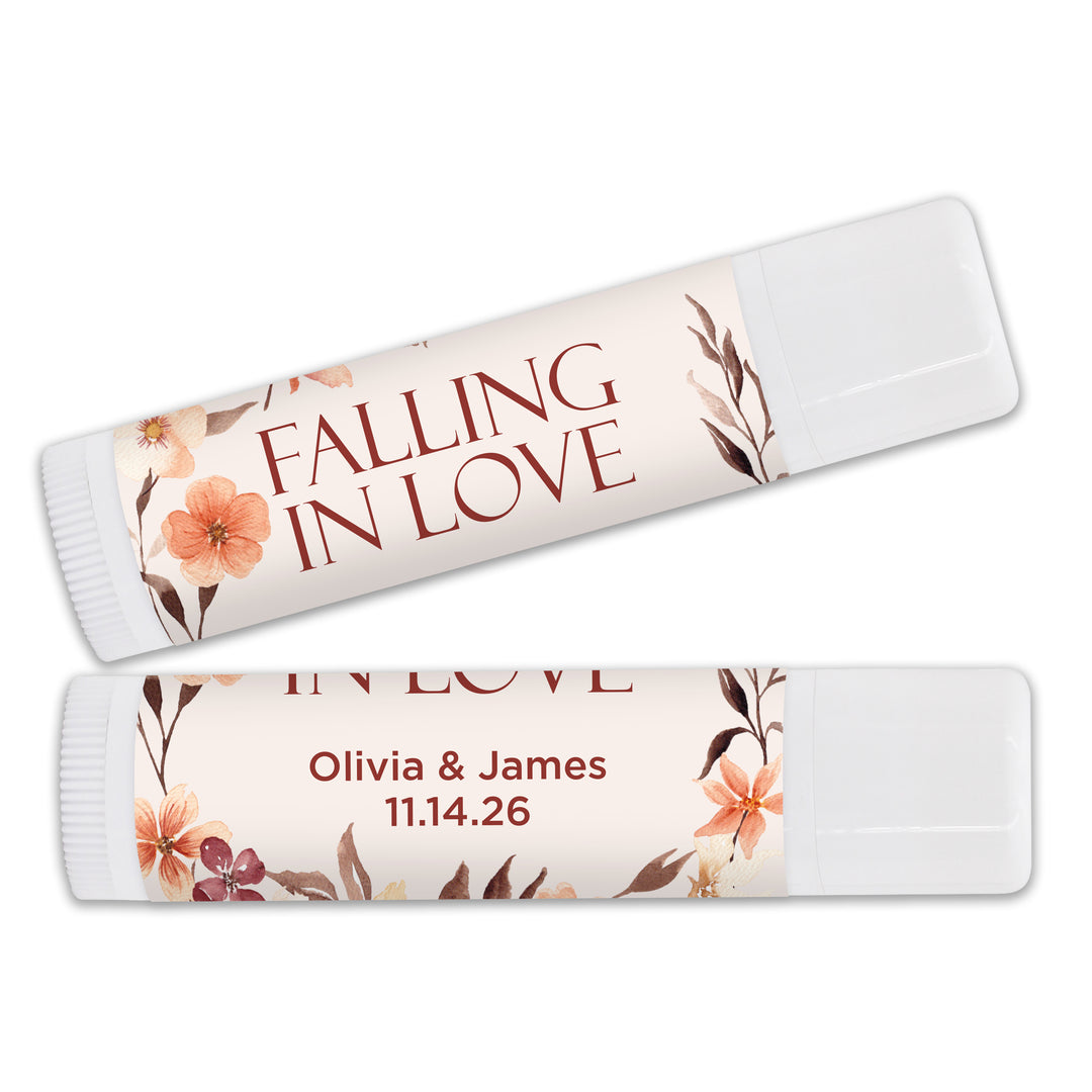Personalized Lip Balm Wedding Favors, Bridal Shower Favor, Autumn Wreath Lip Balm