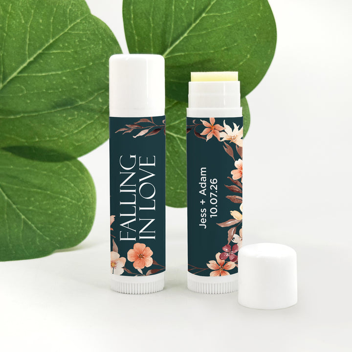 Personalized Lip Balm Wedding Favors, Bridal Shower Favor, Autumn Wreath Lip Balm