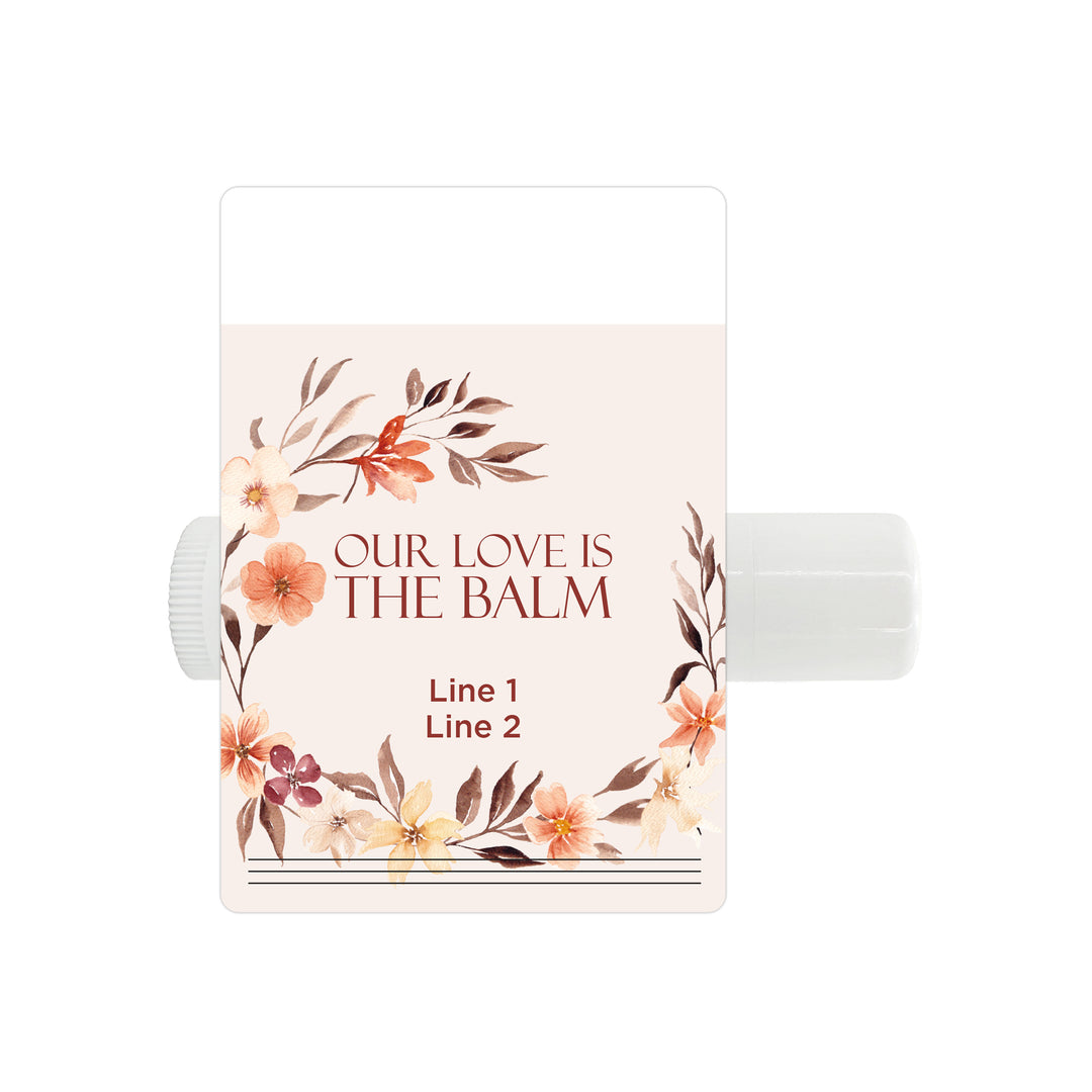 Personalized Lip Balm Wedding Favors, Bridal Shower Favor, Autumn Wreath Lip Balm