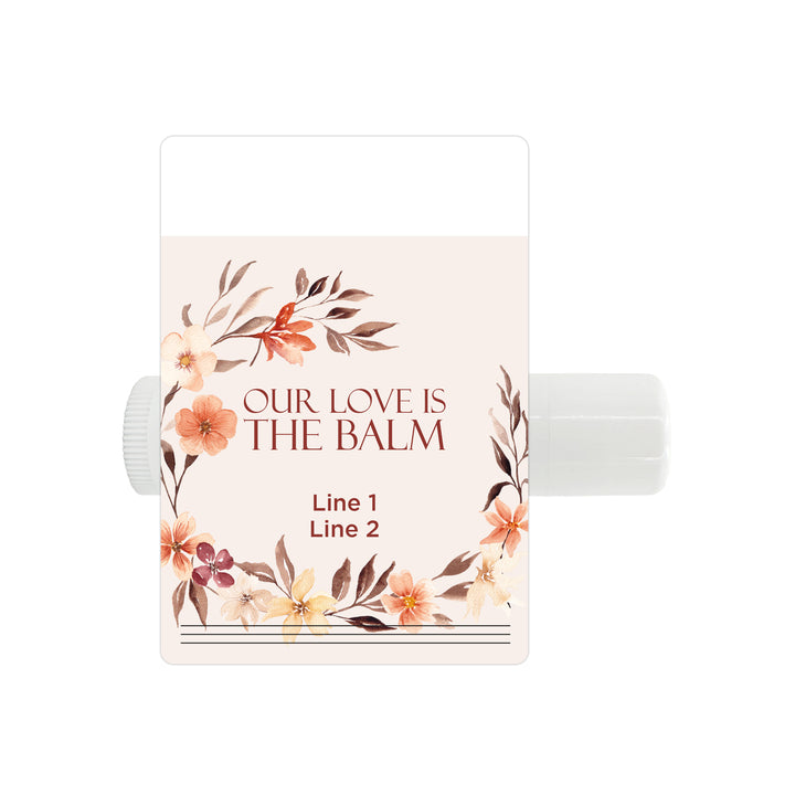 Personalized Lip Balm Wedding Favors, Bridal Shower Favor, Autumn Wreath Lip Balm