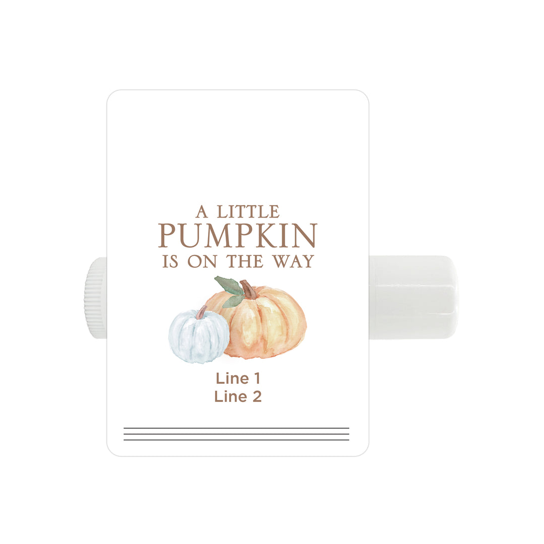Personalized Lip Balm Baby Shower Favors, A Little Pumpkin is on the Way, Pumpkin Themed Lip Balm