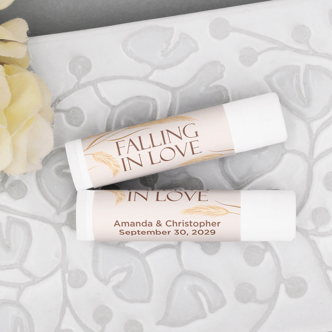 Personalized Lip Balm Wedding Favors, Bridal Shower Favor, Harvest Grasses Lip Balm