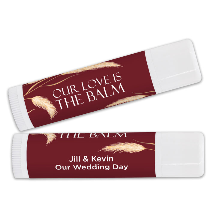 Personalized Lip Balm Wedding Favors, Bridal Shower Favor, Harvest Grasses Lip Balm