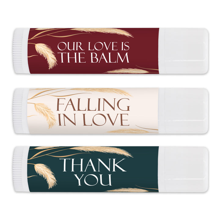 Personalized Lip Balm Wedding Favors, Bridal Shower Favor, Harvest Grasses Lip Balm