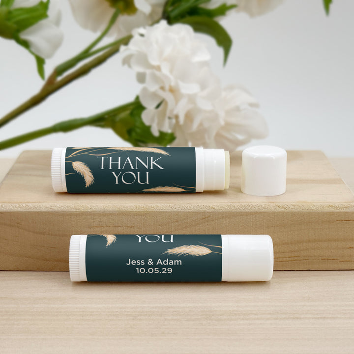 Personalized Lip Balm Wedding Favors, Bridal Shower Favor, Harvest Grasses Lip Balm