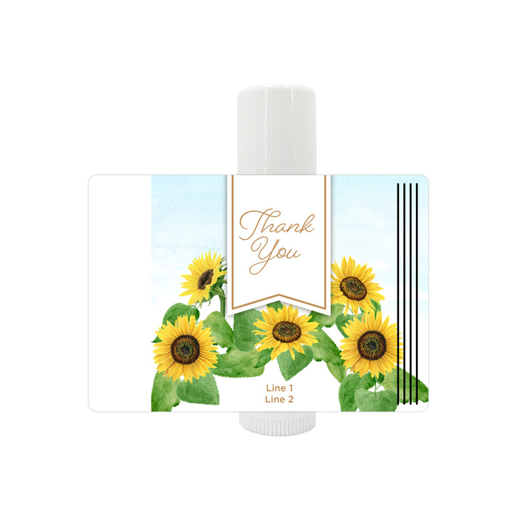 Personalized Lip Balm Wedding Favors, Bridal Shower Favor, Sunflower Lip Balm