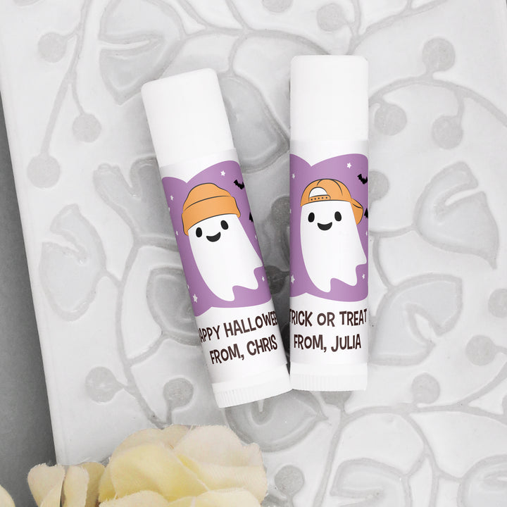 Ghost Lip Balm Favors, Halloween Party Treats, Halloween Classroom Gifts, Ghosts with Hats