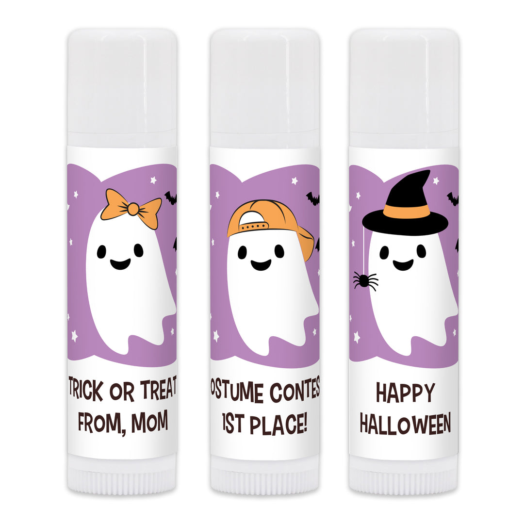 Ghost Lip Balm Favors, Halloween Party Treats, Halloween Classroom Gifts, Ghosts with Hats