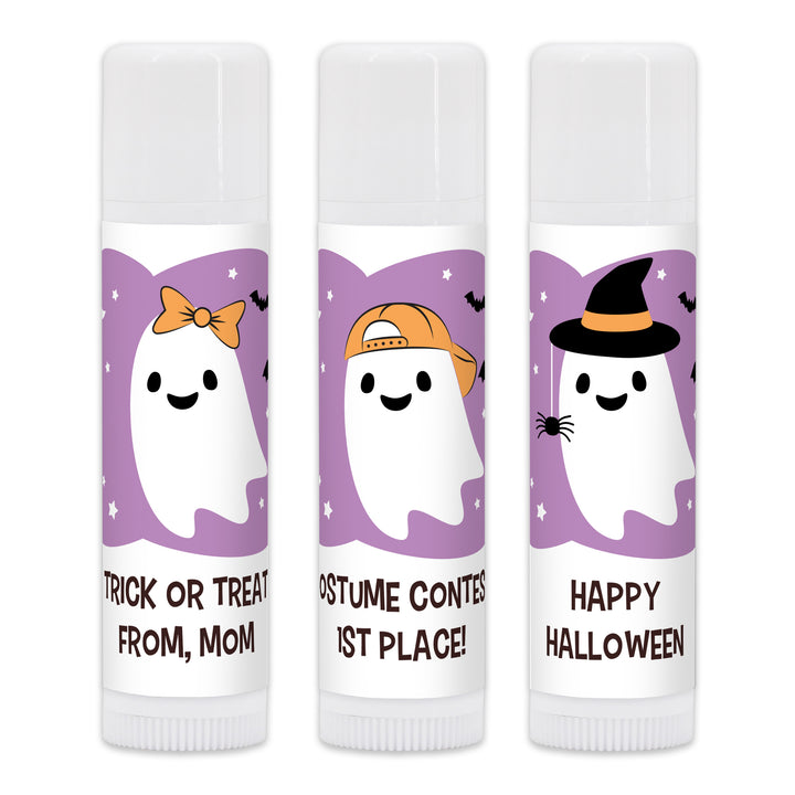 Ghost Lip Balm Favors, Halloween Party Treats, Halloween Classroom Gifts, Ghosts with Hats
