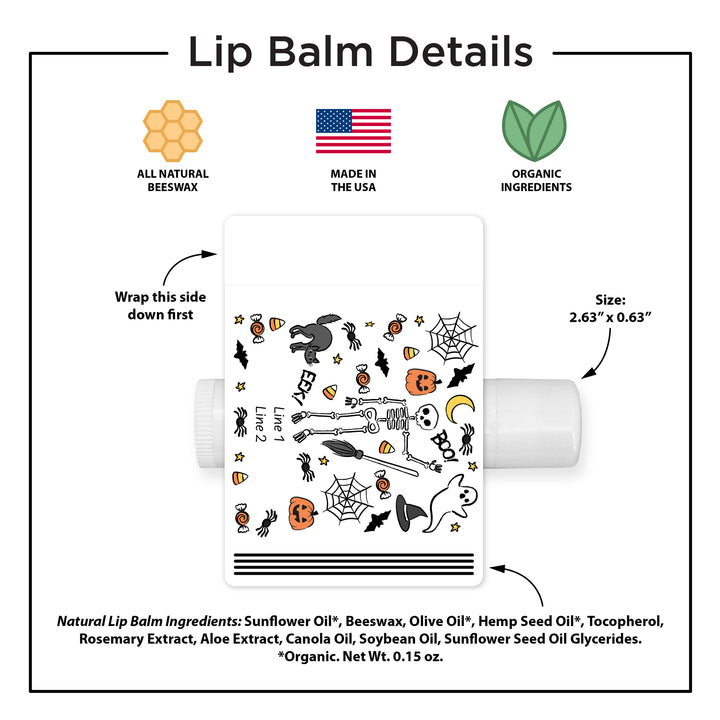Halloween Lip Balm Favors, Trunk or Treat Gifts, Halloween Classroom Treats, Halloween Doodle
