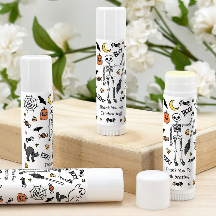 Halloween Lip Balm Favors, Trunk or Treat Gifts, Halloween Classroom Treats, Halloween Doodle