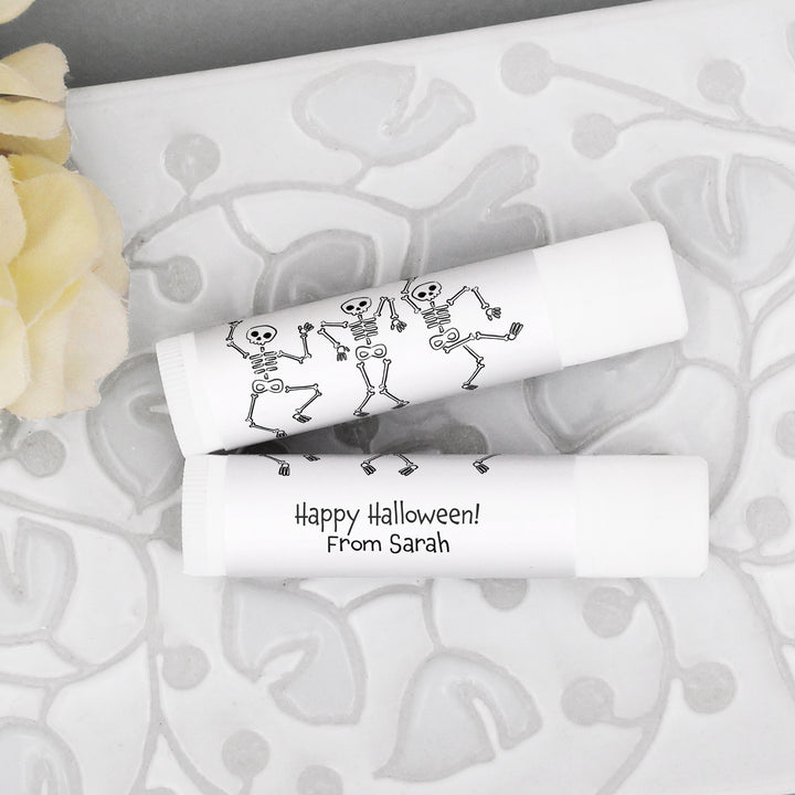 Halloween Lip Balm Favors, Trunk or Treat Gifts, Halloween Classroom Treats, Dancing Skeletons